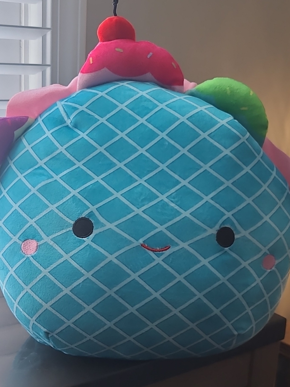 Squishmallows Bertie The Ice Cream WafflePlush Sprinkles Cherry Top Accent Large